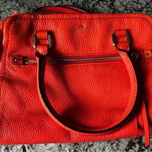 Kate Spade Orange Pebbled Leather Shoulder Bag Satchel Bag